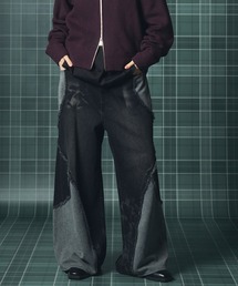 《UNISEX》異素材ドッキングプライムワイドデニムパンツ/Different Material Docking Prime-Wide Denim Pants【MAISON SPECIAL/メゾンスペシャル】