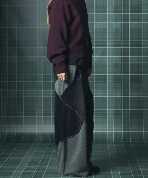 MAISON SPECIAL(メゾンスペシャル)の「《UNISEX》異素材ドッキングプライムワイドデニムパンツ/Different Material Docking Prime-Wide Denim Pants【MAISON SPECIAL/メゾンスペシャル】(デニムパンツ・メンズ・ブラック/ネイビー・0/2/1)」の11枚目の写真