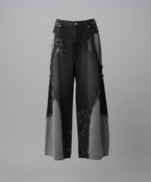 MAISON SPECIAL（メゾンスペシャル）の「《UNISEX》異素材ドッキングプライムワイドデニムパンツ/Different Material Docking Prime-Wide Denim Pants【MAISON SPECIAL/メゾンスペシャル】（デニムパンツ）」