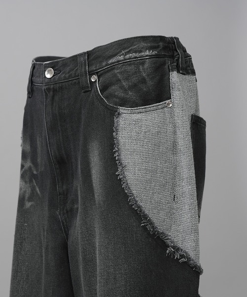 MAISON SPECIAL(メゾンスペシャル)の「《UNISEX》異素材ドッキングプライムワイドデニムパンツ/Different Material Docking Prime-Wide Denim Pants【MAISON SPECIAL/メゾンスペシャル】(デニムパンツ・メンズ・ブラック/ネイビー・0/2/1)」の21枚目の写真
