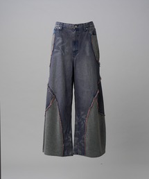MAISON SPECIAL（メゾンスペシャル）の「《UNISEX》異素材ドッキングプライムワイドデニムパンツ Different Material Docking Prime-Wide Denim Pants【MAISON SPECIAL メゾンスペシャル】（デニムパンツ）」