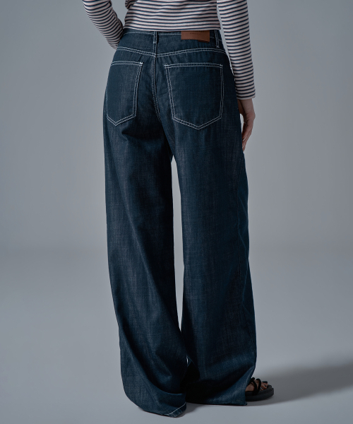 WAARFORWOMAN（ワール・フォー・ウーマン）の「W1139 ノンフェイド ワイドデニムパンツ [ショート丈追加]（デニムパンツ・レディース・その他・SMALL/MEDIUM/LARGE/S-Short/M-Short/L-Short）」の6枚目の写真