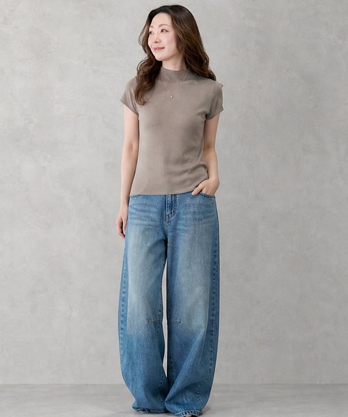 JOCOSA(ジョコサ)の「ウール混 モックネック ニットトップス(ニット/セーター・レディース・アイボリー/モカ/ダークグレー/ブラウン/カーキ/レッド/ブラック・FREE)」の13枚目の写真