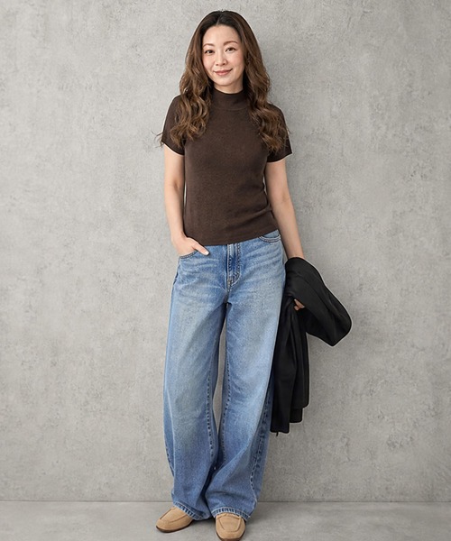 JOCOSA(ジョコサ)の「ウール混 モックネック ニットトップス(ニット/セーター・レディース・アイボリー/モカ/ダークグレー/ブラウン/カーキ/レッド/ブラック・FREE)」の22枚目の写真