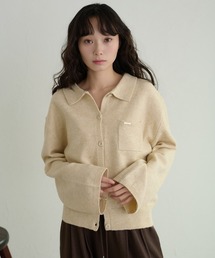 【apres jour clair】くるみボタンポロニットカーディガン