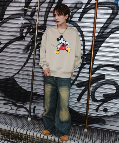 MICKEY MOUSE(ミッキーマウス)の「【MICKEY MOUSE】裏起毛 コットンタッチ ピリング防止加工 トレーナー(スウェット・メンズ・杢グレー/チャコール/グレイッシュベージュ/キャメル・LARGE/X-LARGE/MEDIUM)」の14枚目の写真