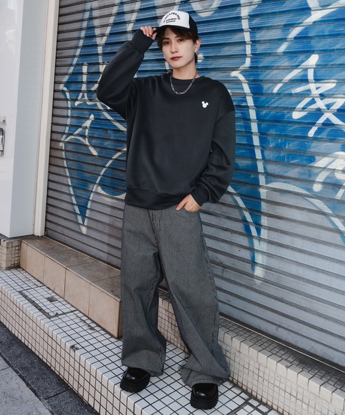 MICKEY MOUSE(ミッキーマウス)の「【MICKEY MOUSE】裏起毛 コットンタッチ ピリング防止加工 トレーナー(スウェット・メンズ・杢グレー/チャコール/グレイッシュベージュ/キャメル・LARGE/X-LARGE/MEDIUM)」の21枚目の写真