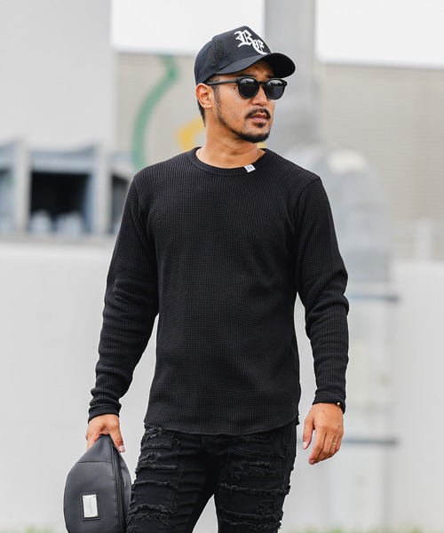 adamsJUGGLER(アダムスジャグラー)の「RTEG P/Nワッフルロンティー(Tシャツ/カットソー・メンズ・ホワイト/ブラック/グレー・XL/L/S/M/XXL)」の2枚目の写真