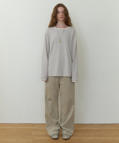 THEMITTEN(ザ・ミトン)の「BARN オーバーサイズTシャツ(オートストライプ)(Tシャツ/カットソー・レディース・その他・FREE)」の2枚目の写真