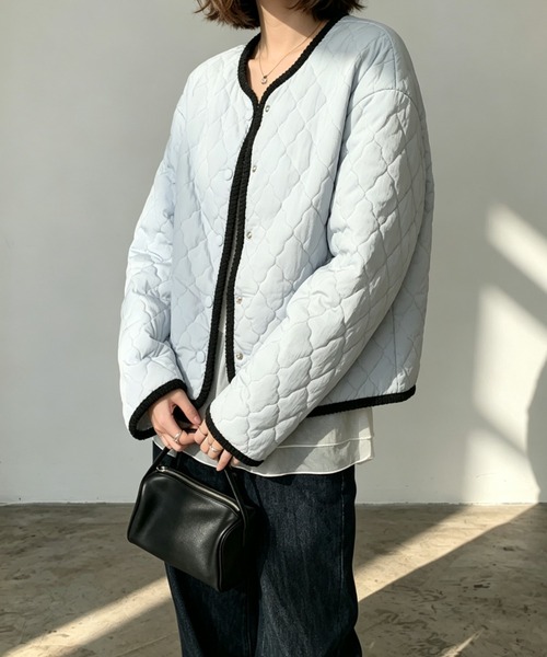 Aelina(エリナ)の「ゆったりシルエットショート丈前ボタン中綿アウター(その他アウター・レディース・ベージュ/イエロー/ブルー・FREE)」の10枚目の写真
