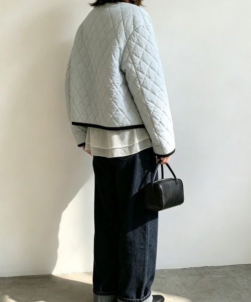 Aelina(エリナ)の「ゆったりシルエットショート丈前ボタン中綿アウター(その他アウター・レディース・ベージュ/イエロー/ブルー・FREE)」の17枚目の写真