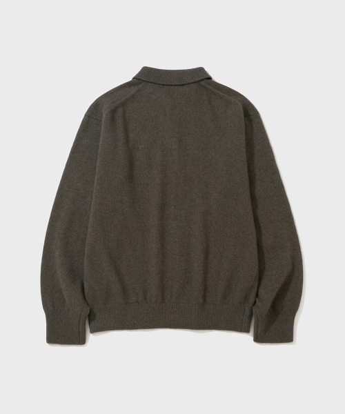 SHIRTER(シャーター)の「FOX BLENDED POLO KNIT (OLIVE)(ニット/セーター・メンズ・その他・SMALL/MEDIUM/LARGE)」の2枚目の写真