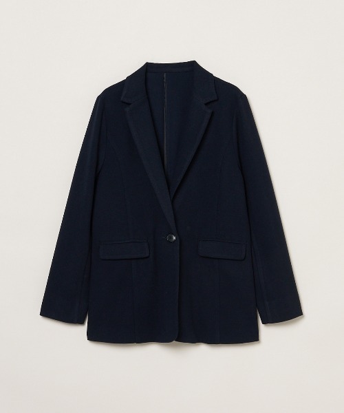three dots（スリードッツ）の「ウーリーフリース ジャケット（テーラードジャケット・レディース・ネイビー/チャコール/グレー系その他・SMALL）」の3枚目の写真