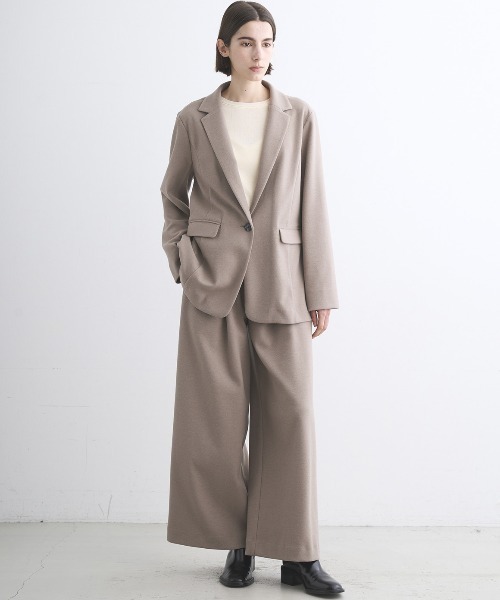 three dots（スリードッツ）の「ウーリーフリース ジャケット（テーラードジャケット・レディース・ネイビー/チャコール/グレー系その他・SMALL）」の10枚目の写真