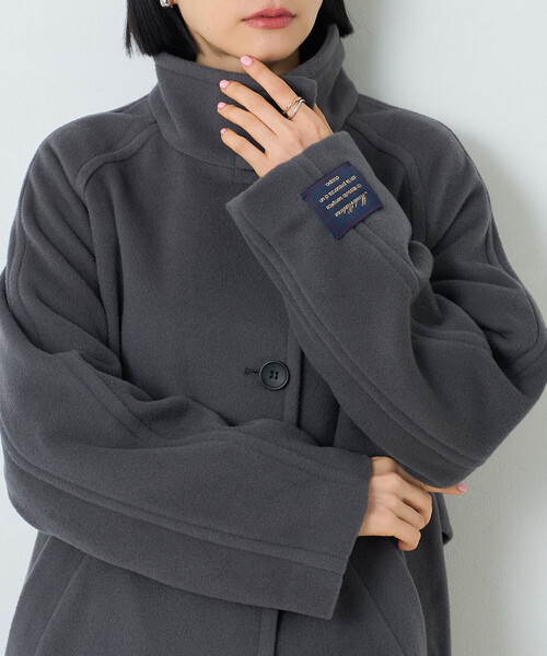 FREAK'S STORE(フリークスストア)の「ウールハイネックロングコート(ステンカラーコート・レディース・ブラック/グレー/モカ・SMALL/MEDIUM)」の1枚目の写真
