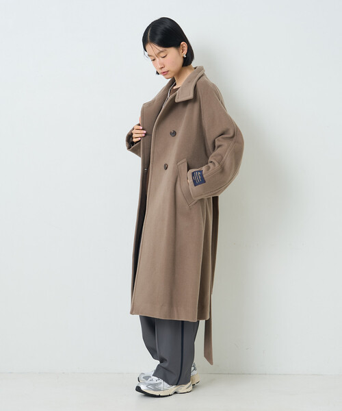 FREAK'S STORE(フリークスストア)の「ウールハイネックロングコート(ステンカラーコート・レディース・ブラック/グレー/モカ・SMALL/MEDIUM)」の7枚目の写真