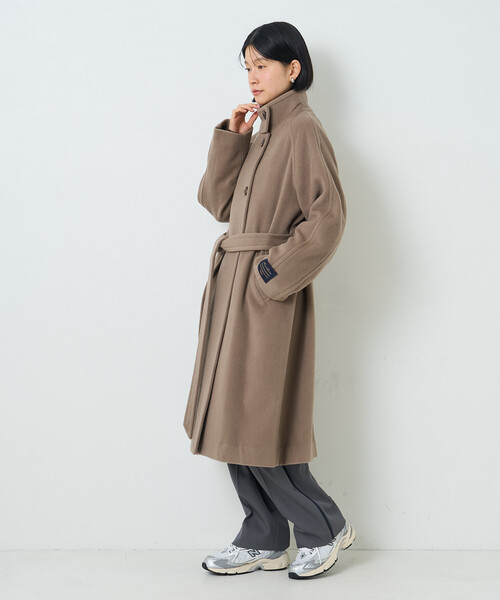 FREAK'S STORE(フリークスストア)の「ウールハイネックロングコート(ステンカラーコート・レディース・ブラック/グレー/モカ・SMALL/MEDIUM)」の16枚目の写真