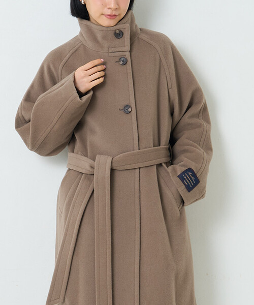 FREAK'S STORE(フリークスストア)の「ウールハイネックロングコート(ステンカラーコート・レディース・ブラック/グレー/モカ・SMALL/MEDIUM)」の20枚目の写真