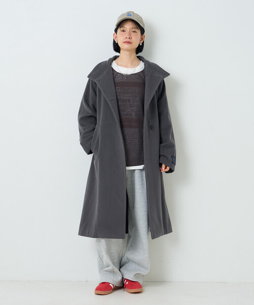 FREAK'S STORE(フリークスストア)の「ウールハイネックロングコート(ステンカラーコート・レディース・ブラック/グレー/モカ・SMALL/MEDIUM)」の22枚目の写真