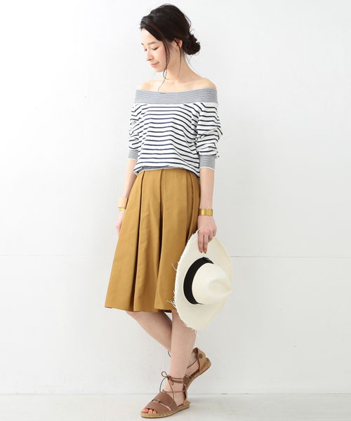 Ray BEAMS（レイビームス）の「Ray BEAMS / ボーダーオフショルダー（Tシャツ/カットソー・レディース・ホワイト/ブラック/レッド・ONE SIZE）」の21枚目の写真