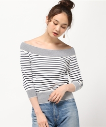 Ray BEAMS | Ray BEAMS / ボーダーオフショルダー(Tシャツ/カットソー)