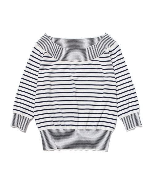 Ray BEAMS（レイビームス）の「Ray BEAMS / ボーダーオフショルダー（Tシャツ/カットソー・レディース・ホワイト/ブラック/レッド・ONE SIZE）」の9枚目の写真