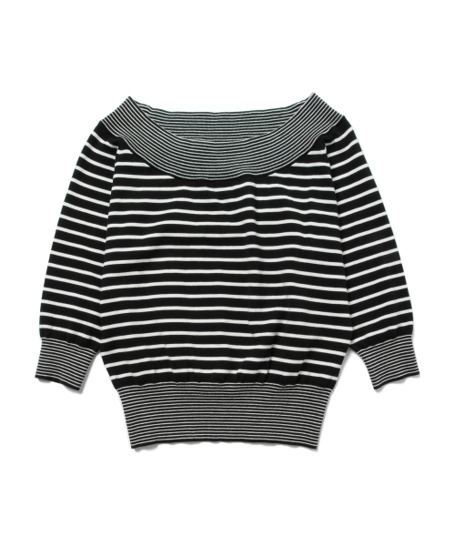 Ray BEAMS（レイビームス）の「Ray BEAMS / ボーダーオフショルダー（Tシャツ/カットソー・レディース・ホワイト/ブラック/レッド・ONE SIZE）」の13枚目の写真