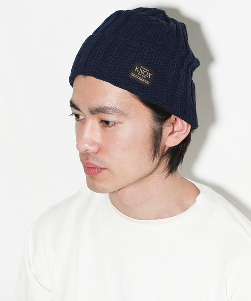 NANO universe（ナノユニバース）の「KNOX/JAPAN MADEリブニットワッチ（ニットキャップ/ビーニー・メンズ・ネイビー/グレー/ブラック/ホワイト・FREE）」の4枚目の写真