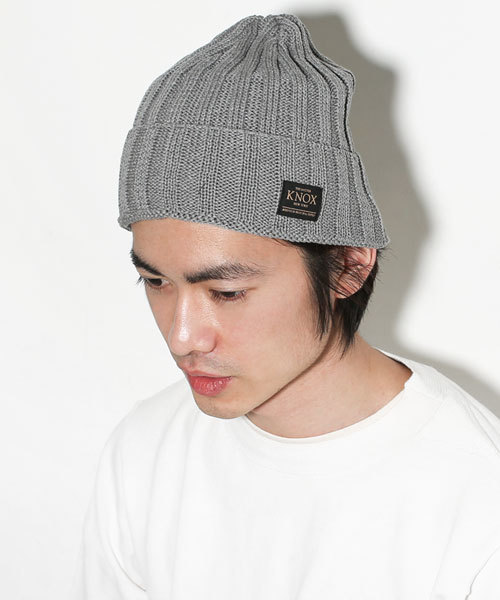 NANO universe（ナノユニバース）の「KNOX/JAPAN MADEリブニットワッチ（ニットキャップ/ビーニー・メンズ・ネイビー/グレー/ブラック/ホワイト・FREE）」の3枚目の写真