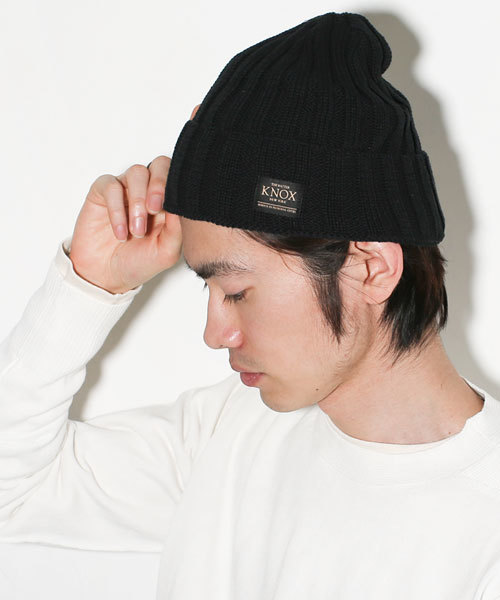 NANO universe（ナノユニバース）の「KNOX/JAPAN MADEリブニットワッチ（ニットキャップ/ビーニー・メンズ・ネイビー/グレー/ブラック/ホワイト・FREE）」の2枚目の写真