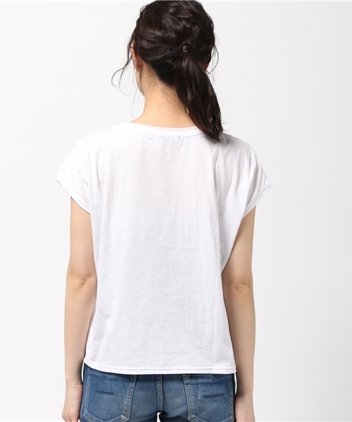 VENCEEXCHANGE（ヴァンスエクスチェンジ）の「レースフリンジT             （Tシャツ/カットソー・レディース・ネイビー/オフホワイト/グレー・MEDIUM）」の6枚目の写真