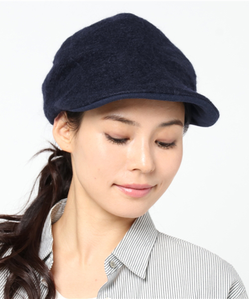 LBC(エルビーシー)の「モヘア変形キャスケット (キャスケット・レディース・ベージュ/ネイビー・ONE SIZE)」の2枚目の写真