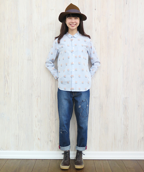 Ne-net（ネネット）の「S フォックスジャガード（シャツ/ブラウス・レディース・ライトブルー/ホワイト・02/03）」の3枚目の写真