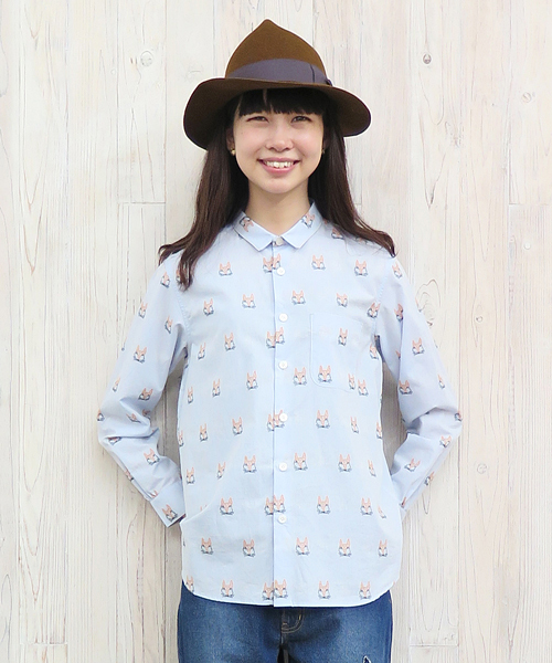 Ne-net（ネネット）の「S フォックスジャガード（シャツ/ブラウス・レディース・ライトブルー/ホワイト・02/03）」の7枚目の写真