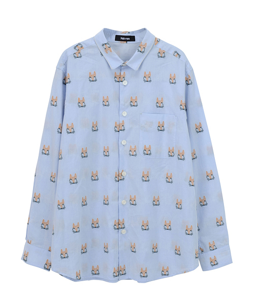 Ne-net（ネネット）の「S フォックスジャガード（シャツ/ブラウス・レディース・ライトブルー/ホワイト・02/03）」の9枚目の写真