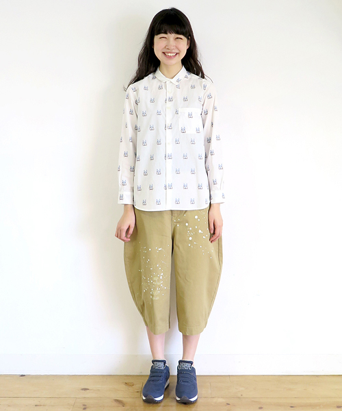 Ne-net（ネネット）の「S フォックスジャガード（シャツ/ブラウス・レディース・ライトブルー/ホワイト・02/03）」の10枚目の写真