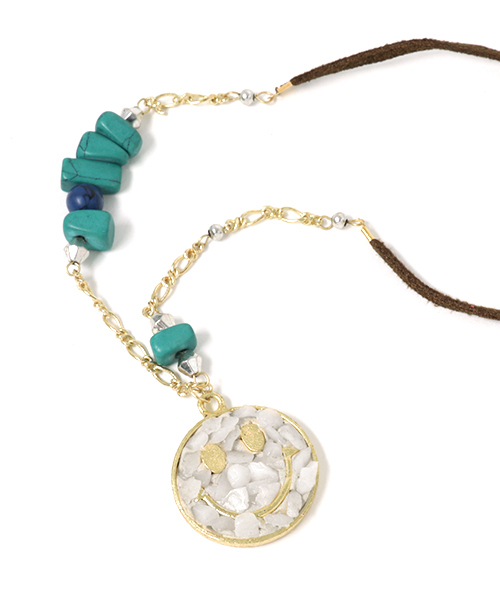 チャイハネ（チャイハネ）の「【チャイハネ】ストーンクラッシュネックレス（ネックレス・レディース・ターコイズブルー/ホワイト・FREE）」の2枚目の写真