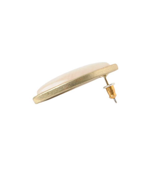 Eldia'lu（エルディアル）の「天然石マーブルアーモンドデザインピアス（ピアス（両耳用）・レディース・カーキ/ベージュ・ﾌﾘ-）」の3枚目の写真