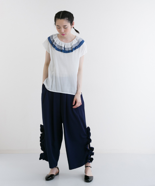 merlot plus(メルロープリュス)の「グラデティアードピエロ襟ブラウス2935(シャツ/ブラウス・レディース・ブルー/オレンジ・FREE)」の19枚目の写真