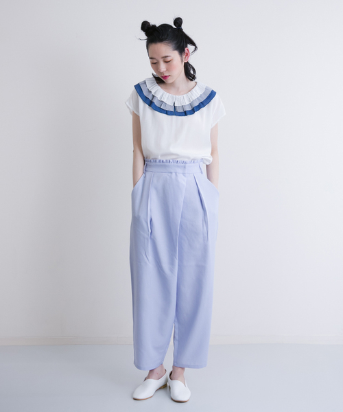 merlot plus(メルロープリュス)の「グラデティアードピエロ襟ブラウス2935(シャツ/ブラウス・レディース・ブルー/オレンジ・FREE)」の20枚目の写真