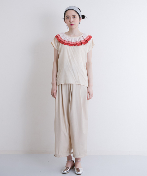 merlot plus(メルロープリュス)の「グラデティアードピエロ襟ブラウス2935(シャツ/ブラウス・レディース・ブルー/オレンジ・FREE)」の10枚目の写真