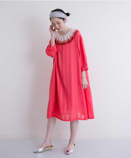 merlot plus(メルロープリュス)の「グラデティアードピエロ襟ブラウス2935(シャツ/ブラウス・レディース・ブルー/オレンジ・FREE)」の11枚目の写真