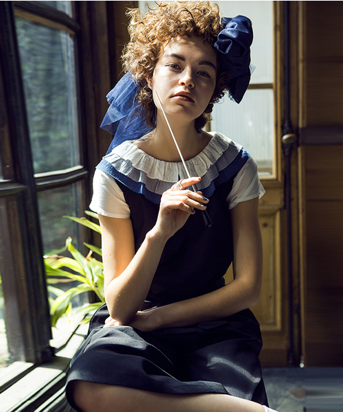 merlot plus(メルロープリュス)の「グラデティアードピエロ襟ブラウス2935(シャツ/ブラウス・レディース・ブルー/オレンジ・FREE)」の13枚目の写真