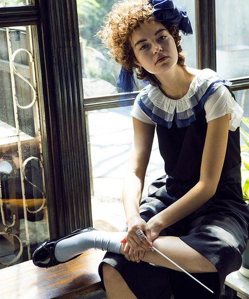 merlot plus(メルロープリュス)の「グラデティアードピエロ襟ブラウス2935(シャツ/ブラウス・レディース・ブルー/オレンジ・FREE)」の3枚目の写真