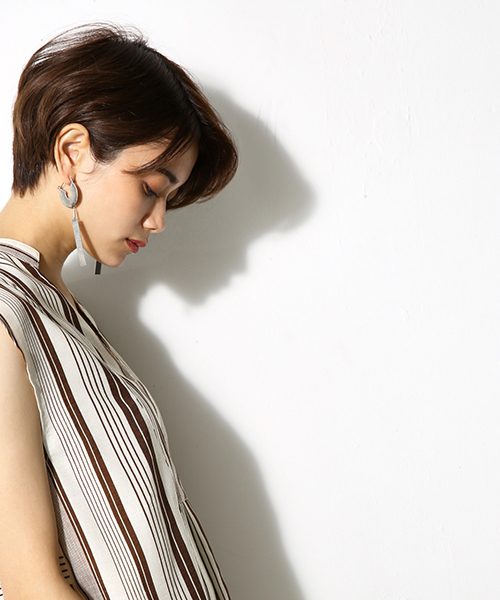 AZUL by moussy（アズールバイマウジー）の「ノースリスキッパーシャツ（シャツ/ブラウス・レディース・ブラウン系その他/オフホワイト/ブラック/ホワイト系その他・MEDIUM/SMALL/LARGE）」の17枚目の写真