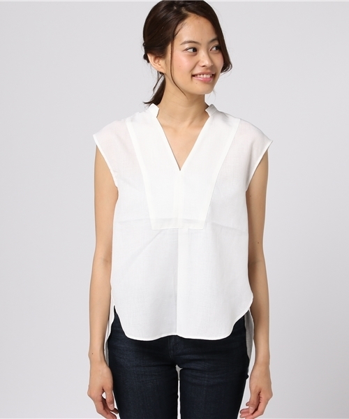 AZUL by moussy（アズールバイマウジー）の「ノースリスキッパーシャツ（シャツ/ブラウス・レディース・ブラウン系その他/オフホワイト/ブラック/ホワイト系その他・MEDIUM/SMALL/LARGE）」の14枚目の写真