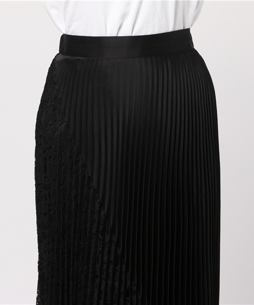 NINE（ナイン）の「レースコンビプリーツスカート（スカート・レディース・ブラック/グレー・1/0）」の6枚目の写真