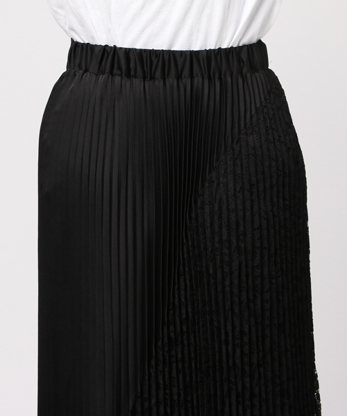 NINE（ナイン）の「レースコンビプリーツスカート（スカート・レディース・ブラック/グレー・1/0）」の7枚目の写真