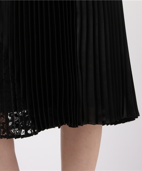 NINE（ナイン）の「レースコンビプリーツスカート（スカート・レディース・ブラック/グレー・1/0）」の8枚目の写真