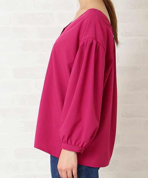 N.(N. Natural Beauty Basic)(エヌエヌナチュラルビューティーベーシック)の「バックギャザータックスリーブブラウス(シャツ/ブラウス・レディース・ブラック/グレー/ピンク・MEDIUM)」の18枚目の写真